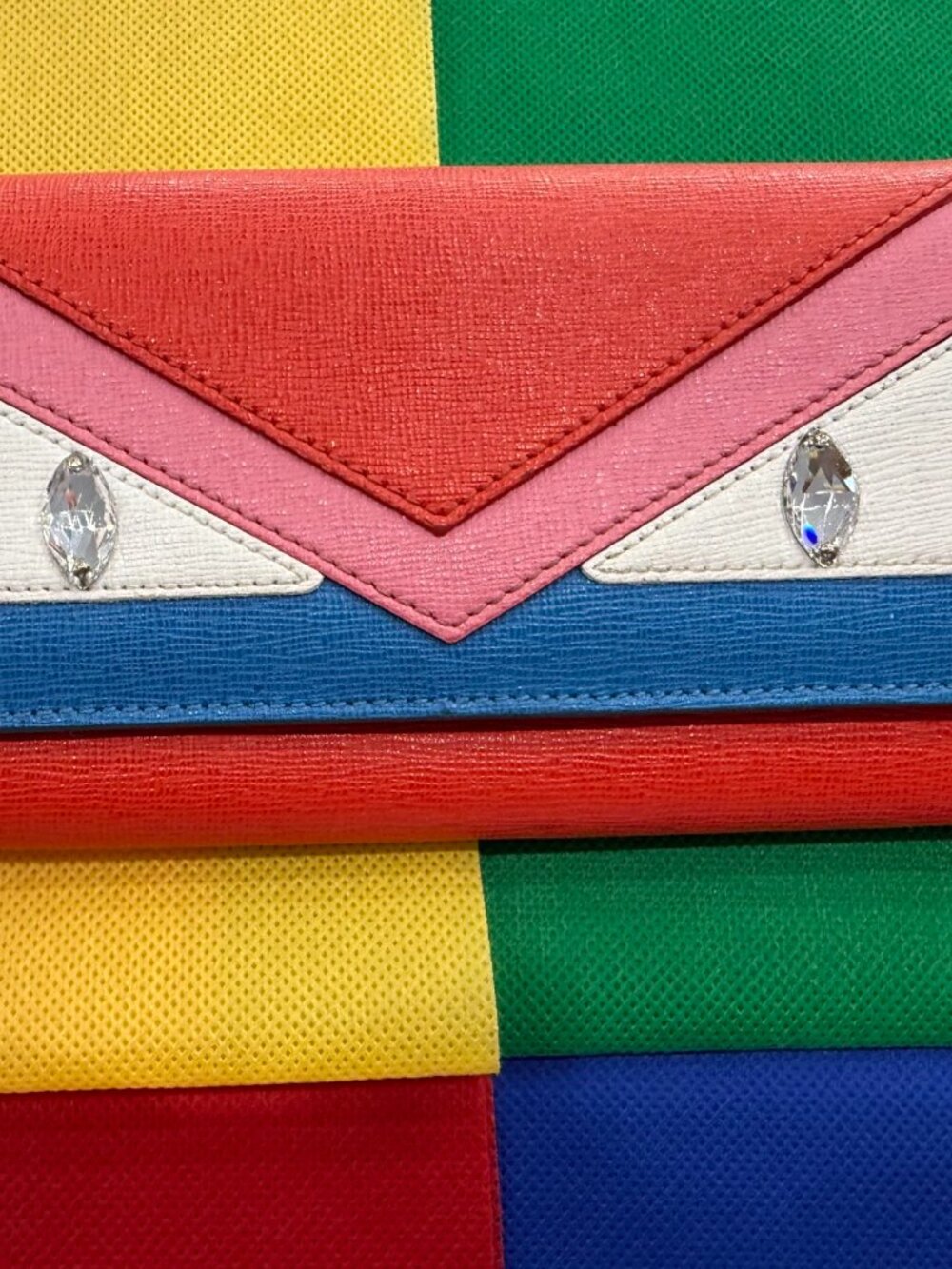 Fendi Vitelli Crystal Eye Monster Wallet